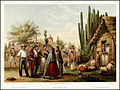 Mexicans in a rural scene outside Mexico City (1855) by Casimiro Castro