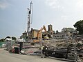 Building works along the Esplanade, Cowes, Isle of Wight, seen in May 2010. It appears the building works are in their early stages, however as can be seen by a later photo a few months later, little has actually changed.