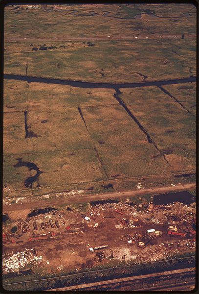 File:DESTRUCTION OF WETLANDS AT HACKENSACK MEADOWS, NEW JERSEY LANDS ADJACENT TO THE BIGHT, RIVERS FLOWING INTO IT, AND... - NARA - 555752.jpg