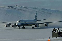 Air Transport International DC-8-62CF landing at Thule AB, Greenland
