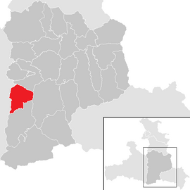Poloha obce Dorfgastein v okrese St. Johann im Pongau (klikacia mapa)