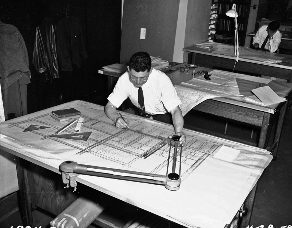 File:Drafter working in Seattle Engineering Department 