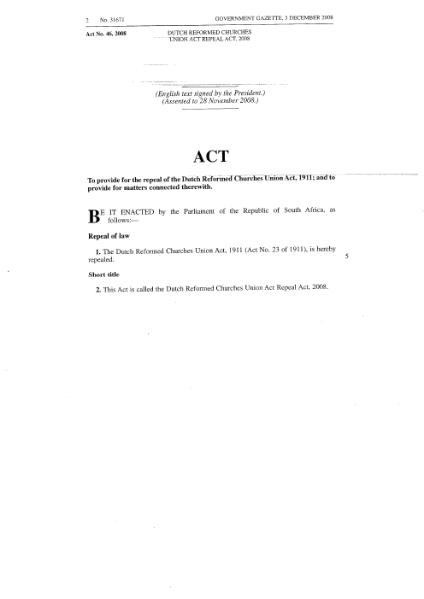 File:Dutch Reformed Churches Union Act Repeal Act 2008.djvu