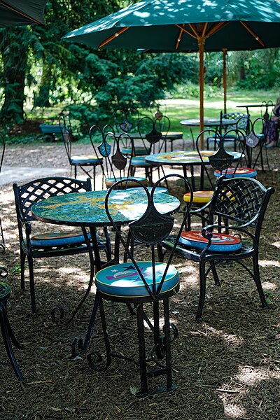 File:Easton Lodge Gardens, Little Easton, Essex, England outdoor café 11 darker.jpg