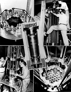 Assembly of the core of Experimental Breeder Reactor I in Idaho, United States, 1951 Ebr1core.png