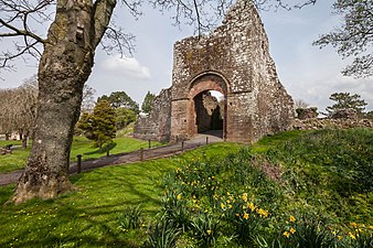 The late 12th-century gate tower of Egremont Castle, Cumbria, England