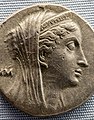 Egypt - queen Arsinoe II - 253-246 BC - silver dekadrachm - head of Arsinoe II - double cornucopiae - München SMS 02