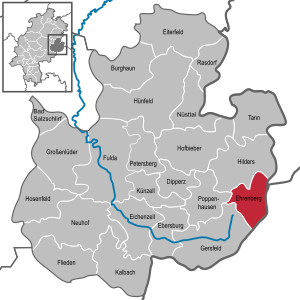 Li position de Ehrenberg (Rhön) in li Subdistrict Fulda