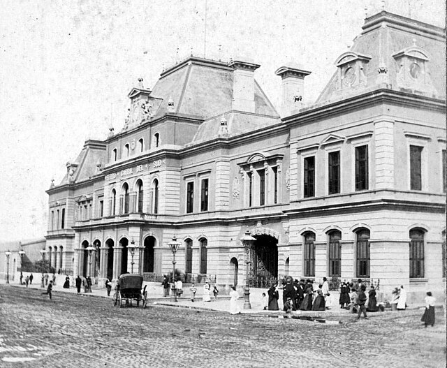 Facade of the second station, c. 1890