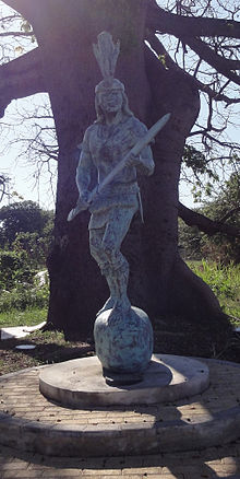 Estatua de Agüeybaná II, El Bravo, en Parque Monumento a Agüeybaná II, El Bravo, en Ponce, Puerto Rico (DSC02672C) .jpg