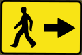 Direction of pedestrian bypass sign (Estonia)