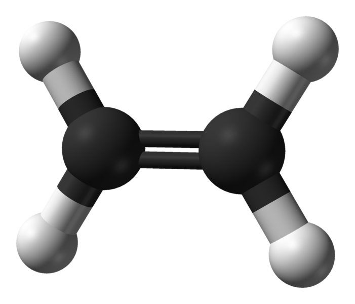 Modell av en etenmolekyl
