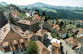 Vista de Trogen da igreja