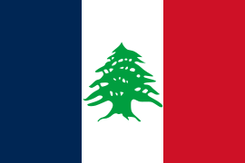Fransız mandası döneminde (1920-1943) Büyük Lübnan Devleti Bayrağı