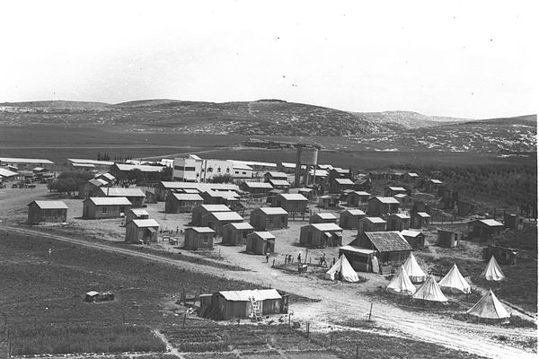 Mishmar HaEmek with Manasseh Heights in the background, 1933