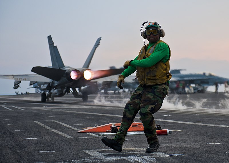 File:Flickr - Official U.S. Navy Imagery - A Sailor clears a launching area after launch..jpg