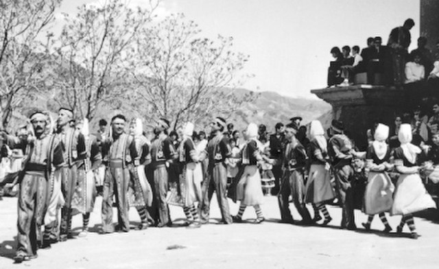 Folk dancers celebrating Armenian Independence Day in 1918, Yerevan