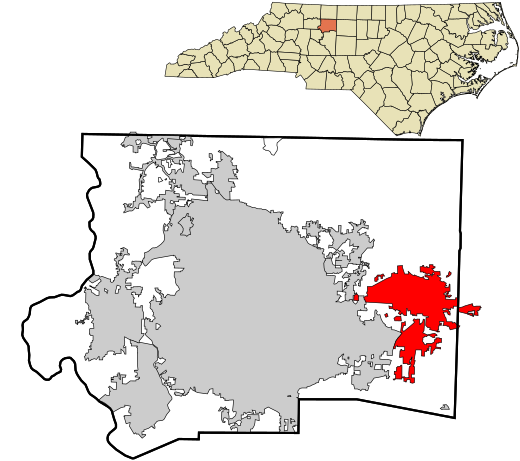 Location in Forsyth County and the state of North Carolina