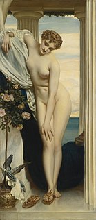 <i>Venus Disrobing for the Bath</i> Painting by Frederic Leighton