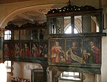 View of the southern gallery with pictures of the Apostles and Evangelists