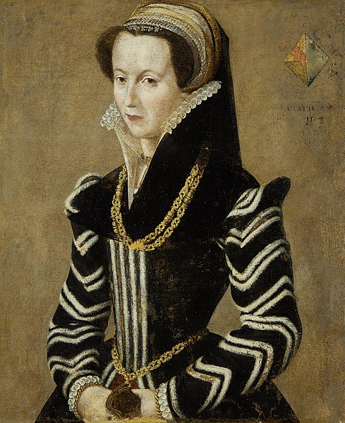 File:French School 16th c Portrait of a lady in a black and white dress.jpg