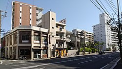 古小烏町、城南線と薬院伊福町597号線との交差点より南の眺望