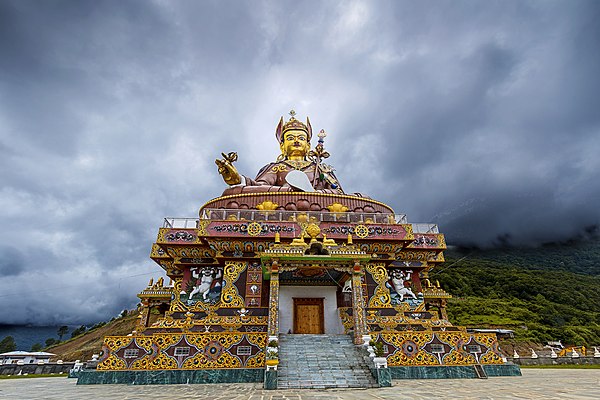 Statue of Padmasambhava, a founder of the Nyingma school, in Bhutan