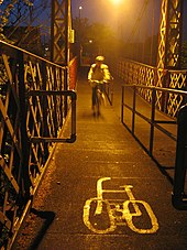 Gaol Ferry Bridge is a busy commuter route for cyclists and pedestrians. Gaol Ferry Bridge - geograph.org.uk - 341789.jpg