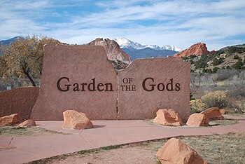Garden of the Gods Entrance Sign near Visitor ...