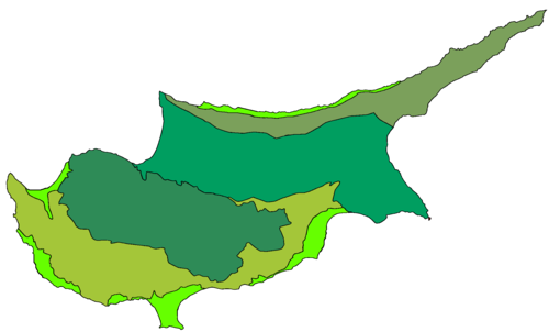 Οι γεωγραφικές περιφέρειες της Κύπρου.