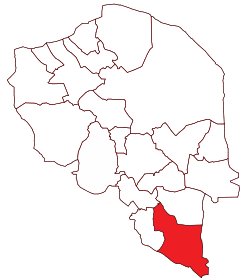 Location of Qaleh Ganj County in Kerman province