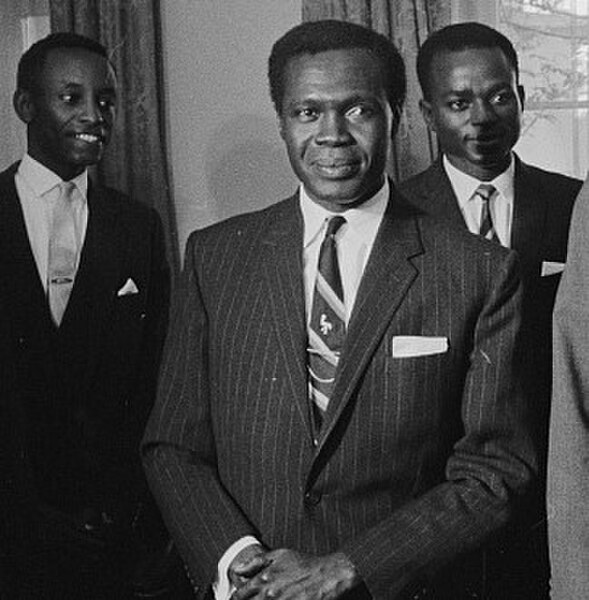 From left to right: Grace Ibingira, Obote, and John Kakonge in 1962