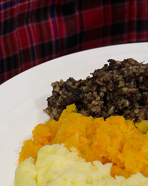 Haggis, neeps and tatties at a Burns Supper (25th January)
