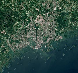 Immagine satellitare della città