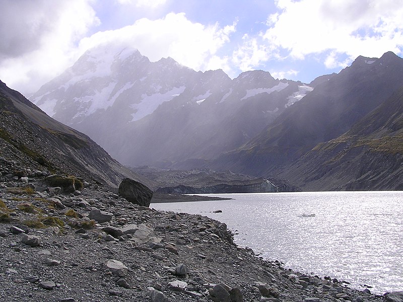 File:Hooker Glacier, Mount Cook and Hooker Lake - panoramio.jpg