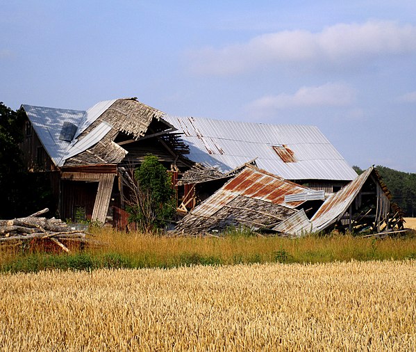 Collapsed barn at Hörsne, Gotland, Sweden