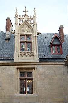 Flamboyant Gothic cross-windows of the Hôtel de Sens (Paris)