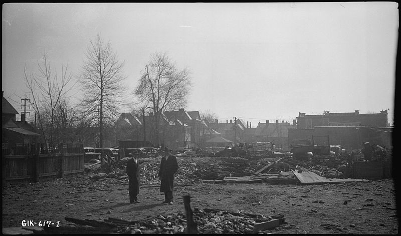 File:House damaged by flood and fire - NARA - 279792.jpg