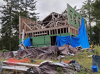 2021 photo showing new construction at the largely demolished landmark Hyde house partial demo.jpg