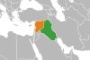 Location map for Iraq and Syria.