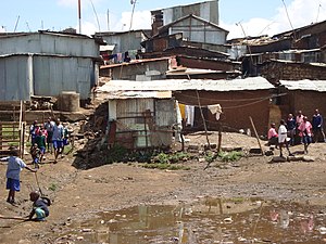 Homes in Mathare, Nairobi. Iron sheet and mud houses in Mathare (Nairobi) (5163712556).jpg