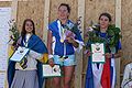 Winners of JWOC 2008 middle distance. From left-to-right (Beata Falk (SWE), Venla Niemi (FIN), Karine D`Harreville (FRA))