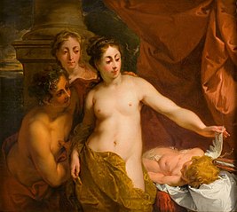 Venus, Bacchus and Ceres with the sleeping Amor