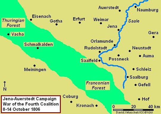 Jena-Auerstedt Campaign Map, 8–14 October 1806