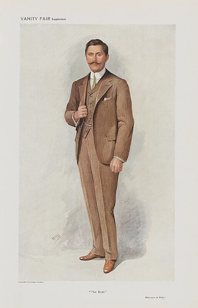 "The Bute", caricature by "WHO" in Vanity Fair, 1910.