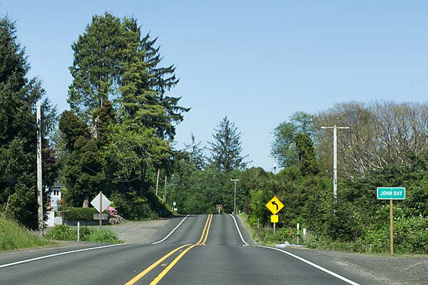 The unincorporated community of John Day in Clatsop County, Oregon