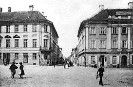 Rüütli tänava algus Raekoja platsil umbes 19.-20. sajandi vahetusel