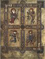 Image 11The symbols of the four Evangelists are here depicted in the Book of Kells. The winged man, lion, eagle and bull symbolize, clockwise from top left, Matthew, Mark, John, and Luke. (from Saint symbolism)