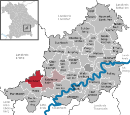 Läget för Kirchdorf i Landkreis Mühldorf am Inn