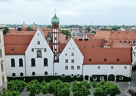 Kloster Maria Stern Augsburg v Goldenen Saal (Rathaus) aus